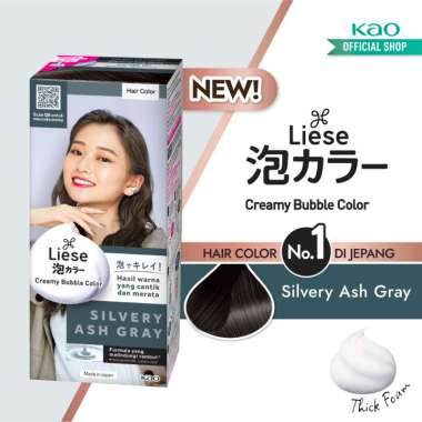 Liese Creamy Bubble Hair Color Cat Pewarna Rambut Permanent Silver Ash Grey