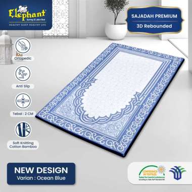 Elephant Hampers Lebaran Sajadah Premium 3D Rebounded Blue Jade