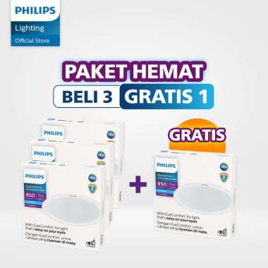 Paket 3X Lampu Philips Radiantline Downlight Eridani 10W Putih Bonus lampu