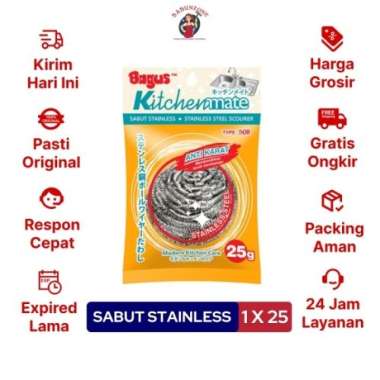Sabut Kawat Bagus Stainless Scourer Cuci Piring isi 1 25 gr