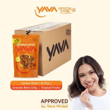YAVA Carton Pack Granola Bites Tropical Fruits ( 10 x 125g )