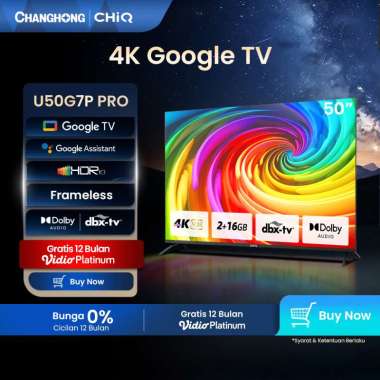 【Google TV】CHiQ 50 inch Smart TV 4K UHD-HDR10+DBX Dolby Audio Google Assistant Netflix Youtube Digit