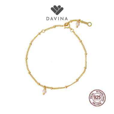 DAVINA Ladies Miyae Bracelet Gold Color Sterling Silver 925 - Gelang Wanita Perak S925 Mutiara
