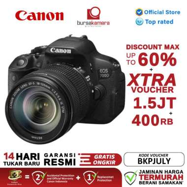BKP Canon EOS 700D Kit 18-135MM Kamera DSLR Black