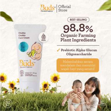 Buds Organics Chubby Chubbs Face Cream - Lotion atau Krim Pelembab Perawatan Kulit Wajah Bayi dan An