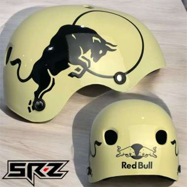 HELM SEPEDA NVR MOTIF HELM SEPEDA CORAK HELM SEPEDA DEWASA MOTIF HELM SEPEDA MURAH REDBULL CREAM