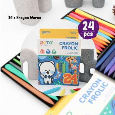 Goto Frolic Crayon Krayon Pensil Warna Set Lengkap Kerayon Anak 24 PCS