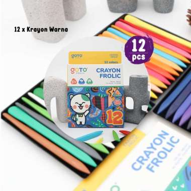 Goto Frolic Crayon Krayon Pensil Warna Set Lengkap Kerayon Anak 12 PCS