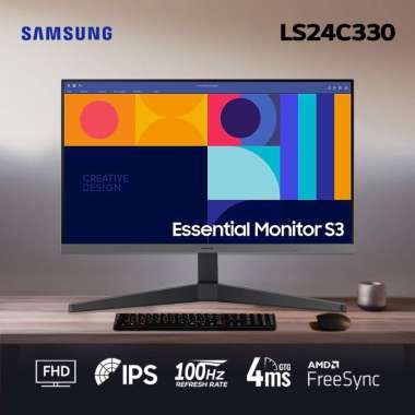 MONITOR SAMSUNG S24C330 100HZ IPS FHD S3 24C330 FREESYNC LS24C330