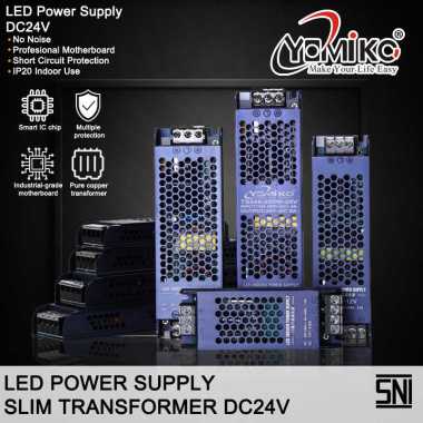 YOMIKO Power Supply Adaptor 24V / LED Trafo Slim Body DC24V 15A