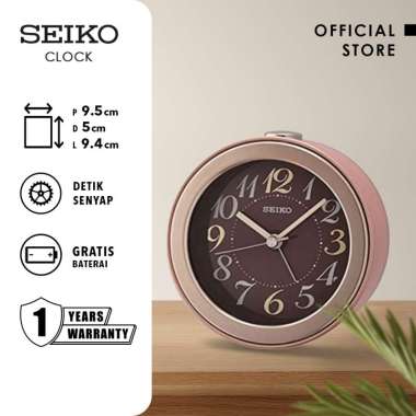 Jam Weker Beker Seiko QHE172P Detik Senyap Original