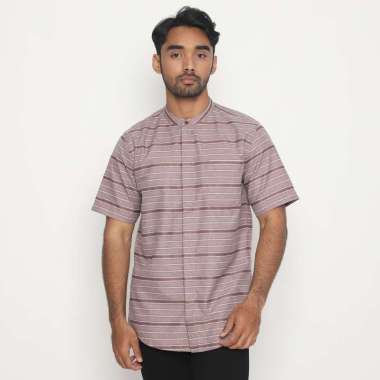 POLICE Kemeja Koko Salur Krah Shanghai Regular Fit Pria Merah L