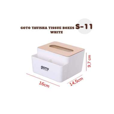 Goto Tavisha Tempat Tisu Kotak Tissue Box Organizer Tisue Kayu Estetik S-11 WHITE
