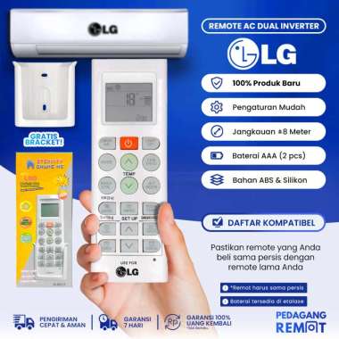 Remot Remote AC LG Dual Inverter AKB75075801 + Bonus Bracket