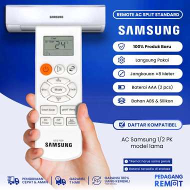 Remot Remote AC Samsung Split Standard 1/2 PK Model Lama