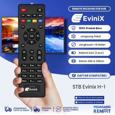 Remot Remote Receiver STB DVB T2 Parabola Evinix H-1 / H1 UHF