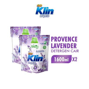 Soklin Liquid Detergen Lavender Pouch 1600 mL [2 pcs]