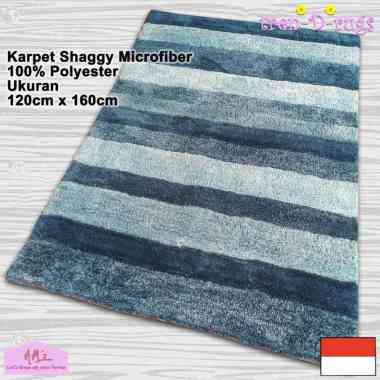 Tren-D-rugs - Karpet Shaggy Microfiber Bulu Tebal Supersoft 100% Polyester 120 cm x 160 - MCR 02 Blu