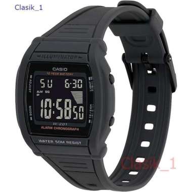 Original 100%!! Casio W-201-1BVDF Jam Tangan Pria / Anak Hitam