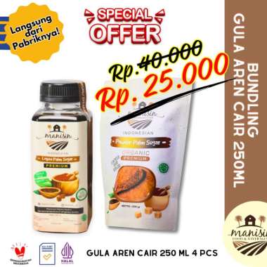 Promo Bundling Manisin Gula Aren Cair 250ml & Semut 250 gr
