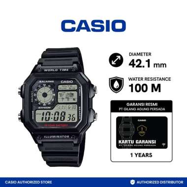 Casio Jam Tangan Unisex AE-1200WH-1AVDF Black