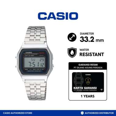 Casio Retro Jam Tangan Pria A159W-N1DF Silver