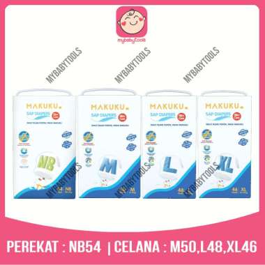 MAKUKU SAP DIAPERS SLIM CARE TAPE NB54 PANTS M50 L48 XL46 UKURAN = XL46