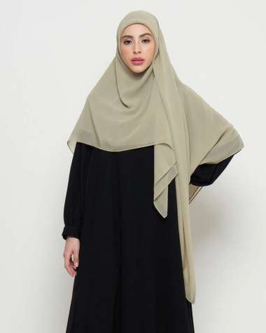 Zeta Scarves - Zura Syar'i Scarf / Hijab segiempat / Hijab Polos Syar'i Moss Green