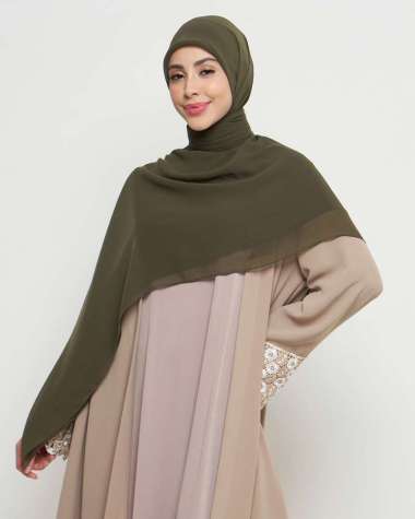 Zeta Scarves - Zura Syar'i Scarf / Hijab segiempat / Hijab Polos Syar'i Forest Green