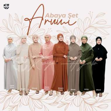 ABAYA PLAIN SET ARUMI MOCCA