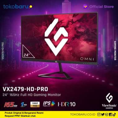 Monitor Gaming ViewSonic VX2479-HD-PRO 24" FHD IPS 165Hz 1ms HDR10 +Packing Kayu