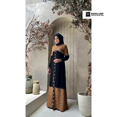 Nadeea Brokat Series Dress Dewasa - Mustard S