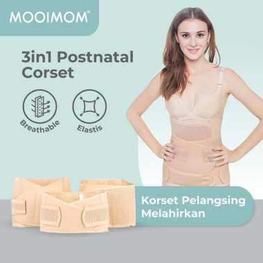 Mooimom 3in1 Postnatal Recovery Breathable Corset Pelangsing Pasca Melahirkan - Nude XXL