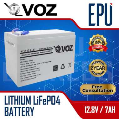 Aki Lithium Voz LiFePO4 Battery 12V 7AH Baterai Lithium Aki Litium Bubble