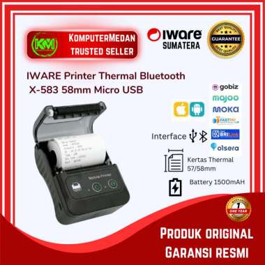 IWARE Printer Thermal Bluetooth X583 X-583 58mm Micro USB Kasir Printer Mini IW-X583