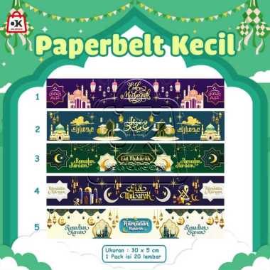 Paper Belt Lebaran DATAR HORIZONTAL / Pita Idul Fitri Ramadhan (1 Pack) Kecil 1