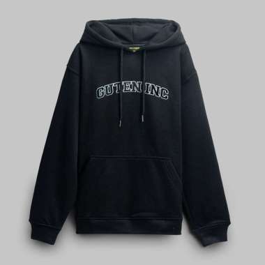 Guteninc - Sweater Hitam Bordir Pria OG COLLEGE BLACK WHITE HOODIE 1 S