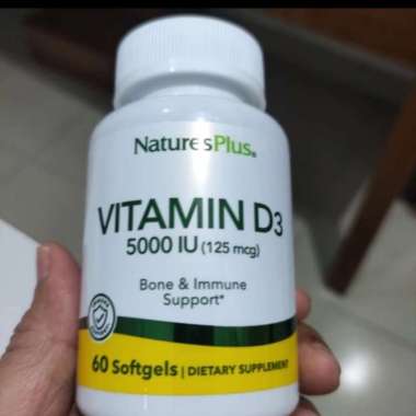 Natures Plus Vitamin D3 5000IU 60 SOftgels Vitamin D3 Original USA