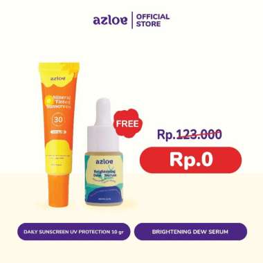 Tinted Sunscreen Kulit Berminyak + Serum Flek Hitam, Mencerahkan [SPECIAL BUNDLING AZLOE] PAKET DISK