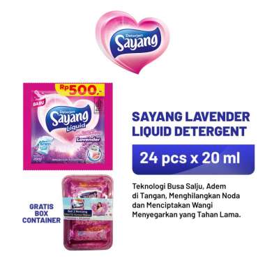 Sayang Lavender Liquid Detergent 20 ml x 24 Sachet