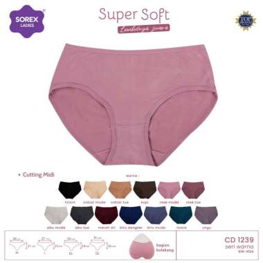 Sorex Super Soft Celana Dalam Wanita Basic Midi CD 1239 Multicolor M