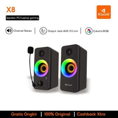 Speaker KISONLI X8 Laptop/PC/ Gaming Soundbar Super Bass Portable RGB Lighting