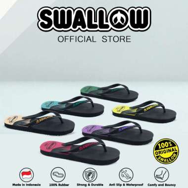 Swallow Sandal Jepit Fashion Waves - Sendal Karet Dewasa Pria Wanita Anti Selip Red Uk 10