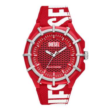 Jam Tangan Pria Diesel Framed DZ4621 Solar Red Dial Red Fabric Strap