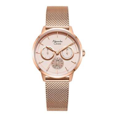 Jam Tangan Wanita Alexandre Christie Passion AC 2682 BF BRGPN Ladies Rose Gold Dial Rose Gold Mesh S