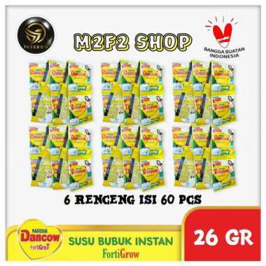 Nestle Dancow Fortigro Susu Bubuk Instant Original Putih Sachet - 26 gr (Kemasan 6 Renceng)
