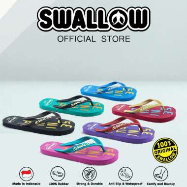 Swallow Sandal Jepit Seni - Sendal Karet Dewasa Wanita Pria Anti Selip Red Uk 10