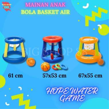 Basket Swimming Floating Hoops Basketball Swimming Game Inflatable Toy MERAH