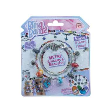 Mainan Emco Bling Bandz Metal Charms & Bracelet Gelang Anak Blue Pants