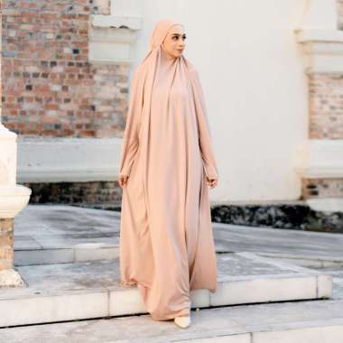 Lozy Hijab - Shameera Abaya (Abaya Umroh Jersey Lozy x Hamidah) Soft Beige
